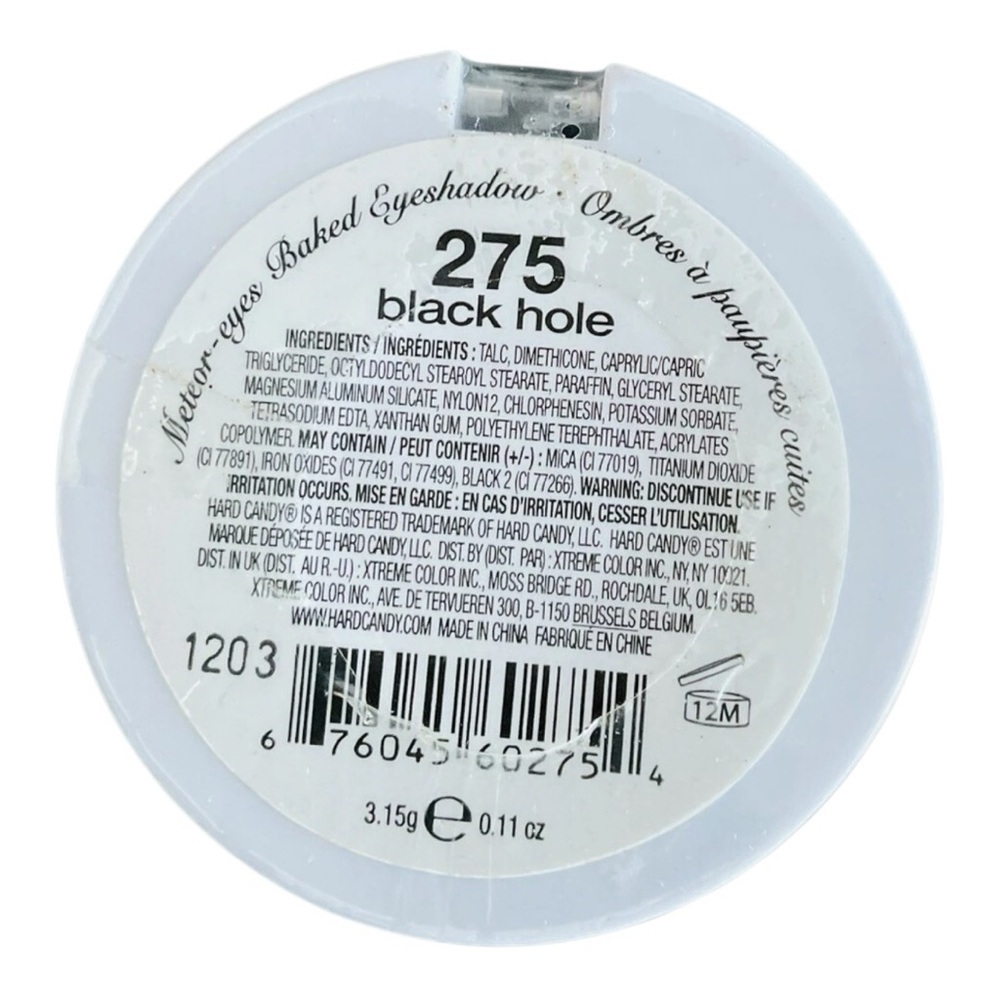 Hard Candy Black Metallic Baked Eyeshadow Sparkle Shimmer Goth Smoky Eye NWT - Picture 2 of 2